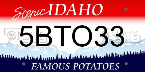 5BTO33 Idaho License Plate