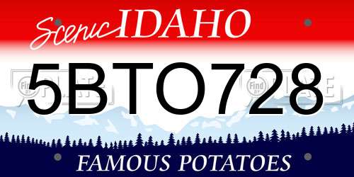5BTO728 Idaho License Plate