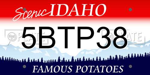 5BTP38 Idaho License Plate