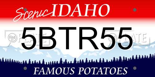 5BTR55 Idaho License Plate
