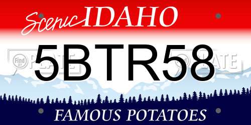 5BTR58 Idaho License Plate