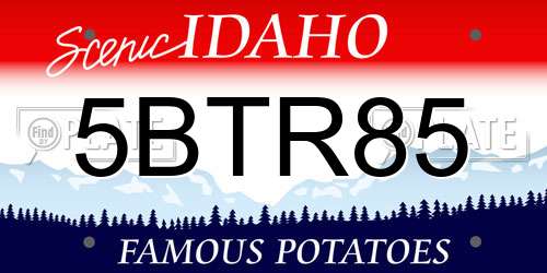 5BTR85 Idaho License Plate