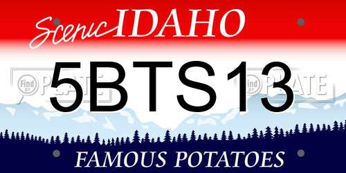 5BTS13 Idaho License Plate