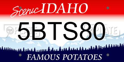 5BTS80 Idaho License Plate