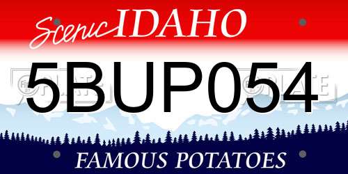 5BUP054 Idaho License Plate