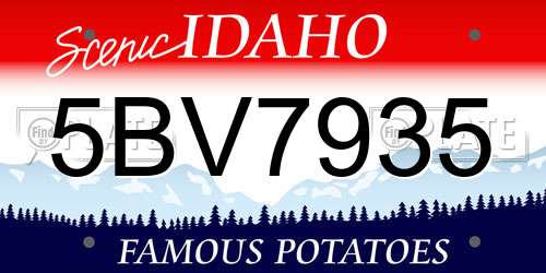 5BV7935 Idaho License Plate