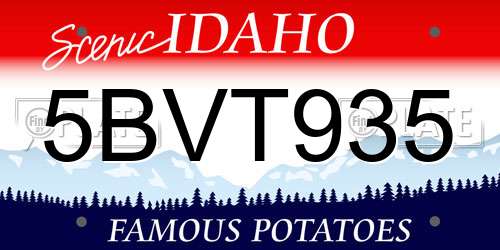 5BVT935 Idaho License Plate