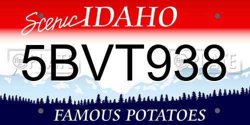 5BVT938 Idaho License Plate