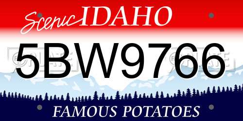 5BW9766 Idaho License Plate