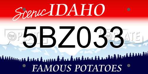 5BZ033 Idaho License Plate