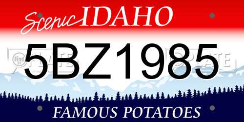 5BZ1985 Idaho License Plate