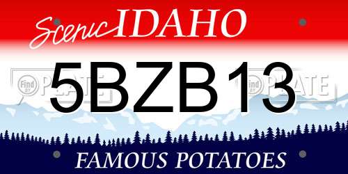 5BZB13 Idaho License Plate