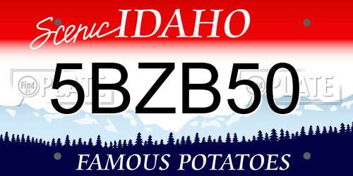 5BZB50 Idaho License Plate