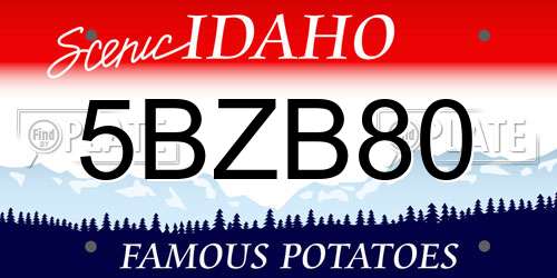 5BZB80 Idaho License Plate