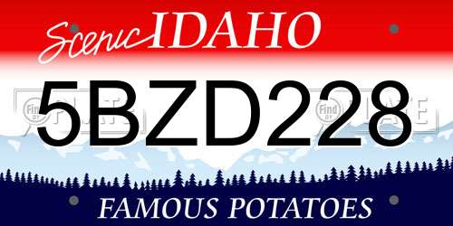 5BZD228 Idaho License Plate
