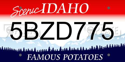 5BZD775 Idaho License Plate