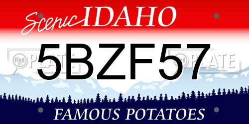 5BZF57 Idaho License Plate