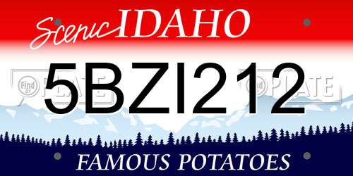 5BZI212 Idaho License Plate