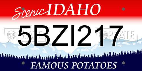 5BZI217 Idaho License Plate