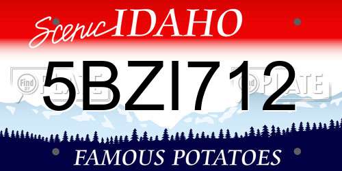 5BZI712 Idaho License Plate