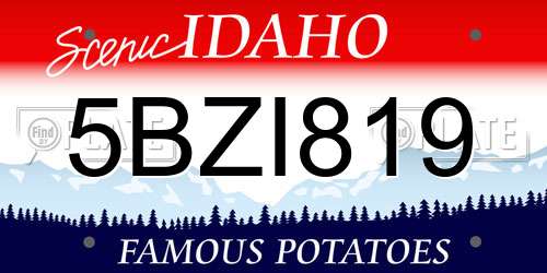 5BZI819 Idaho License Plate