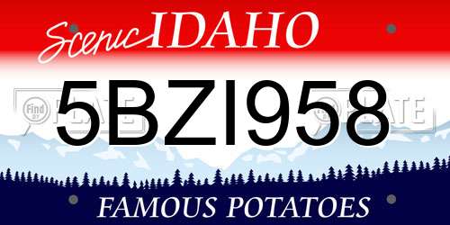5BZI958 Idaho License Plate