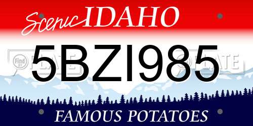 5BZI985 Idaho License Plate