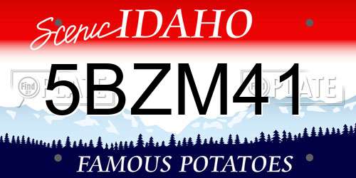 5BZM41 Idaho License Plate