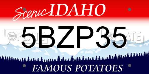 5BZP35 Idaho License Plate