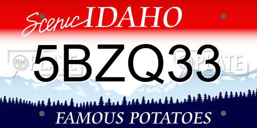 5BZQ33 Idaho License Plate