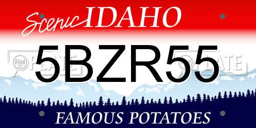 5BZR55 Idaho License Plate