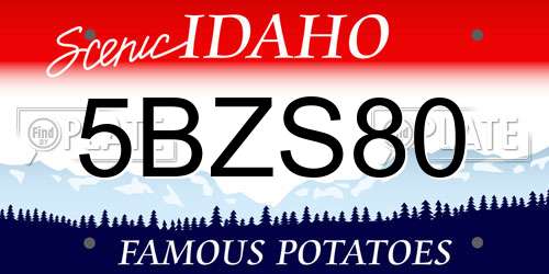 5BZS80 Idaho License Plate