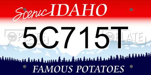 5C715T Idaho License Plate