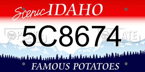 5C8674 Idaho License Plate