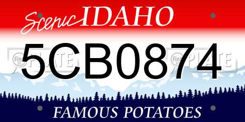 5CB0874 Idaho License Plate