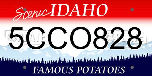 5CCO828 Idaho License Plate