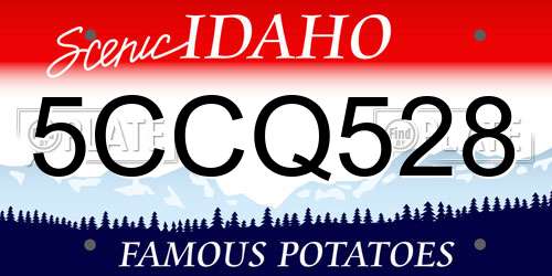 5CCQ528 Idaho License Plate