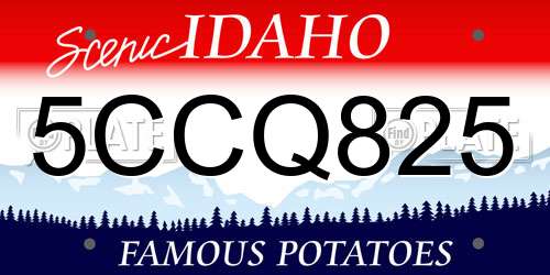 5CCQ825 Idaho License Plate