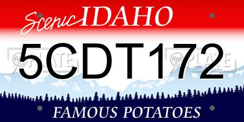 5CDT172 Idaho License Plate