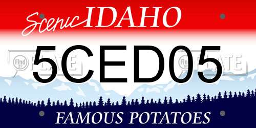 5CED05 Idaho License Plate