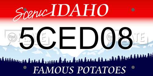 5CED08 Idaho License Plate