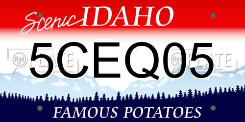 5CEQ05 Idaho License Plate