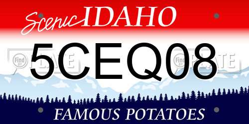 5CEQ08 Idaho License Plate