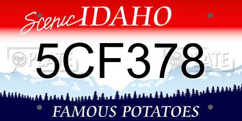5CF378 Idaho License Plate