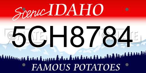 5CH8784 Idaho License Plate