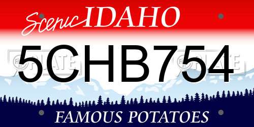 5CHB754 Idaho License Plate