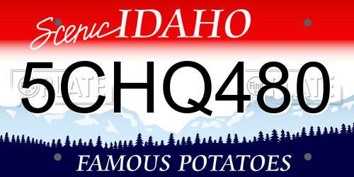 5CHQ480 Idaho License Plate