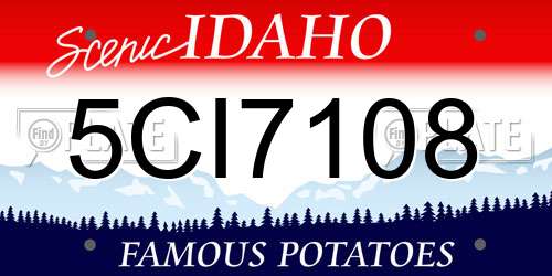 5CI7108 Idaho License Plate
