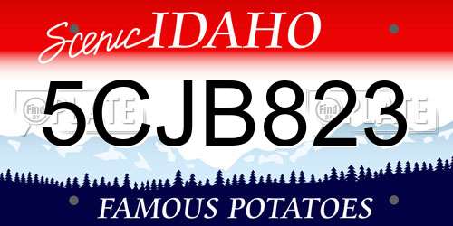 5CJB823 Idaho License Plate