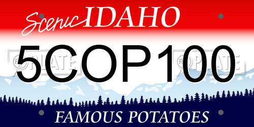 5COP100 Idaho License Plate